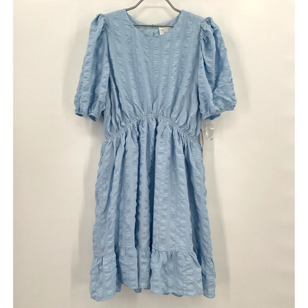 Hyacinth House by Tuckernuck Blue Textured Emersyn Mini Dress sz S NWT